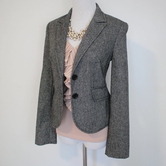 Express Jackets & Blazers - EXPRESS Size 2 Gray Suit Jacket Blazer Tweed